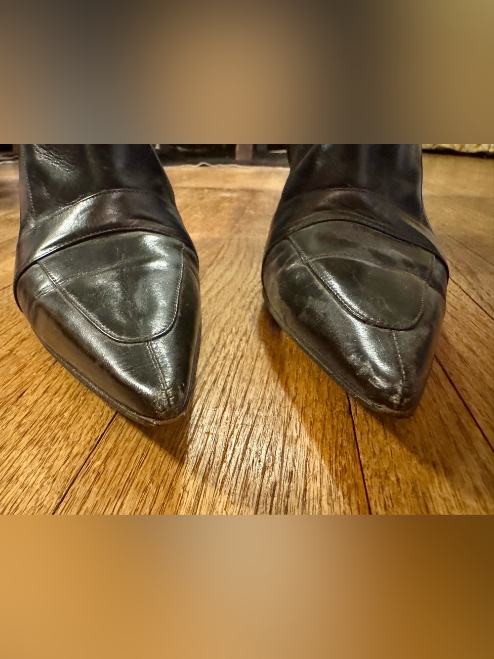 Jimmy Choo Black Leather Pointed Ankle Boots/ Booties - 41 - Picture 4 of 7